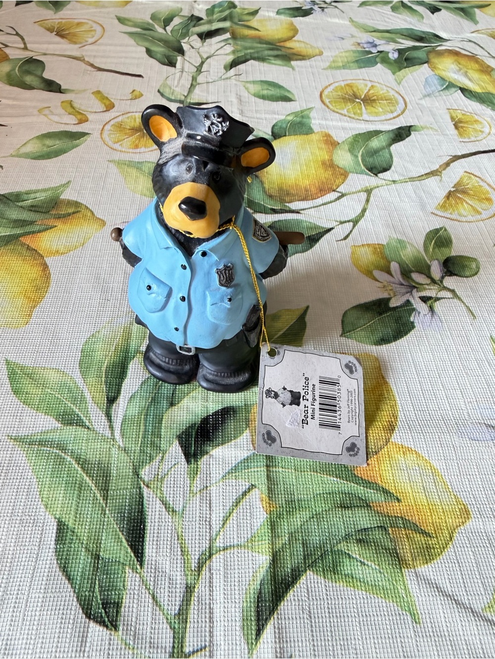 Jeff Fleming Big Sky Carvers,  Bear Police Officer Figurine - Blue